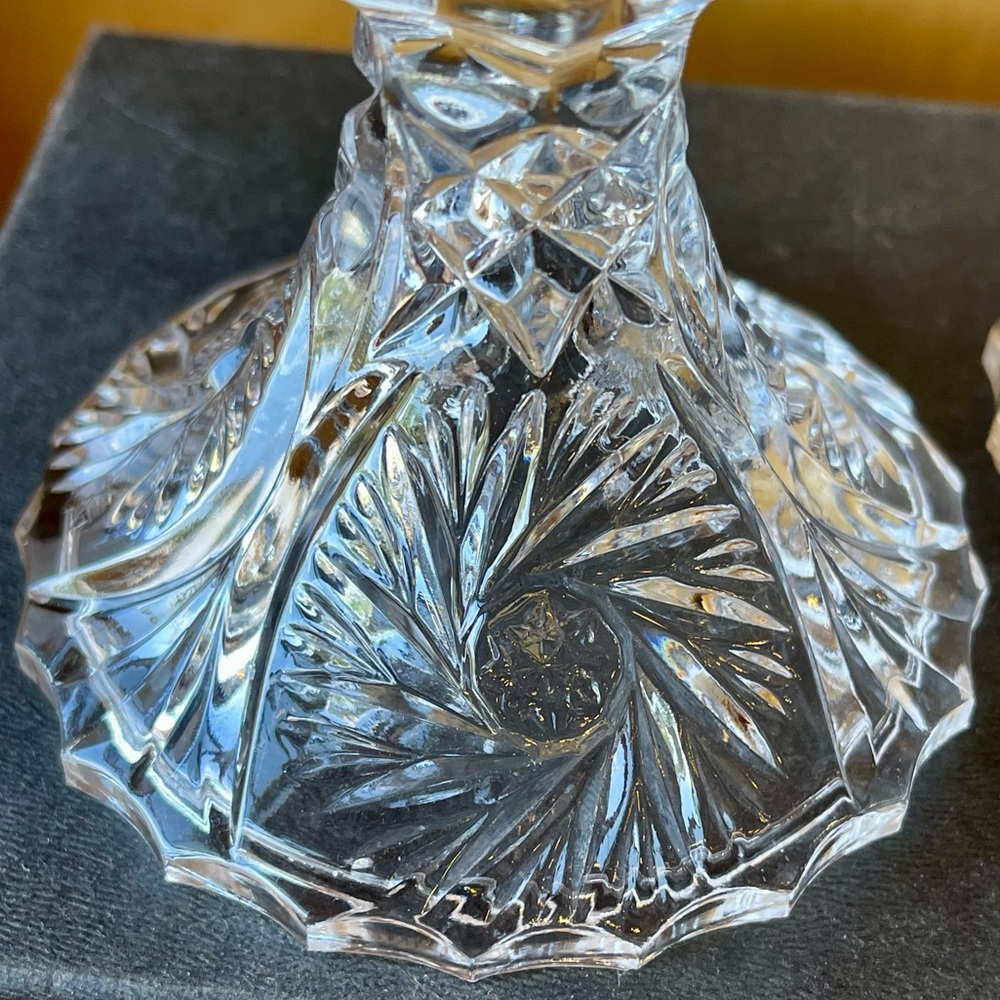 Anna Hutte Bleikristall 24% Lead Crystal Candlesticks- Germany - Picture 4 of 11